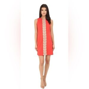 NWT Jessica Simpson sleeveless red dress w/ gold lace accents women’s size 6